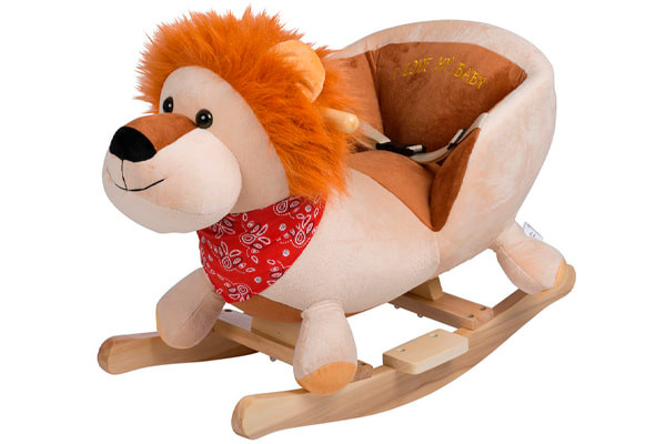 Schommelpaard in de vorm van een leeuw.